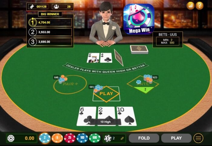 3 poker card Casino Mega win club